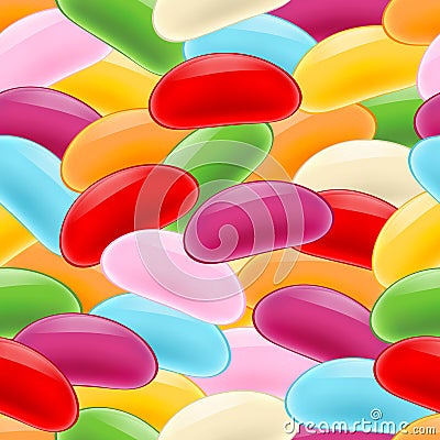 Colorful jelly beans seamless pattern. Vector Illustration