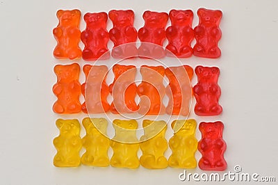 Colorful Jelly Bears Isolated Editorial Stock Photo