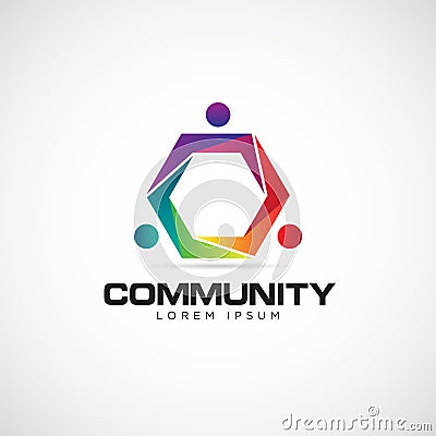 Colorful Join Community Logo Symbol Icon Stock Photo