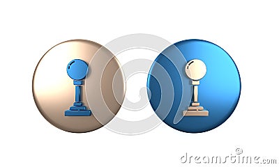 Colorful Joystick for arcade machine icon isolated on white background. Joystick gamepad. Circle button. 3D render Cartoon Illustration