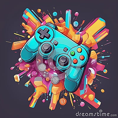 colorful joystick and gamepad colorful joystick with different colors colorful joystick and gamepad Stock Photo