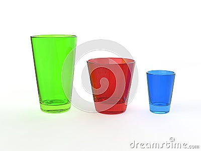 Colorful juice glasses Stock Photo