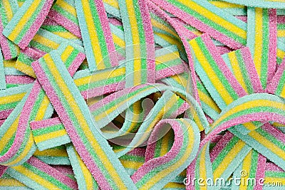 Colorful juicy gummy candies background. Top view. Jelly sweets Stock Photo