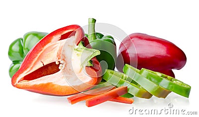 Colorful juicy peppers Stock Photo