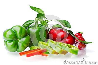 Colorful juicy peppers Stock Photo