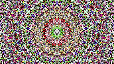 Colorful jungle kaleidoscope mandala background design Vector Illustration