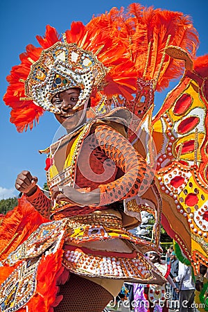 Colorful Junkanoo dancer Editorial Stock Photo