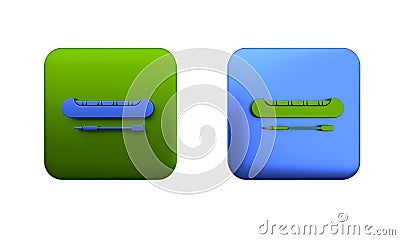 Colorful Kayak and paddle icon isolated on white background. Kayak and canoe for fishing and tourism. Outdoor activities Cartoon Illustration