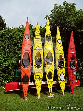 Colorful Kayaks Stock Photo