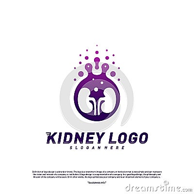 Colorful Kidney Logo Design Concept. Urology Logo Vector Template Stock Photo