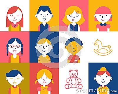 Colorful kids icon Vector Illustration