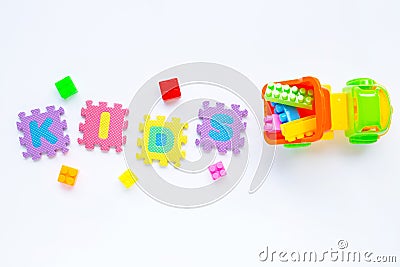 Colorful Kids toys with alphabet Stock Photo