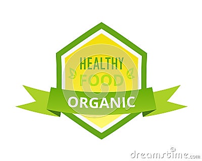 Eco-friendly natural healthy organic food, farm, biological labels, tags. Vector Illustration