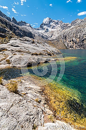 Laguna Churup, acclimatization hike, Huaraz trek, Cordillera Blanca, Peru, South America Stock Photo