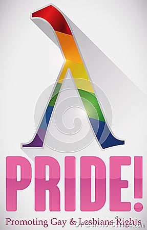 Colorful Lambda Symbol and Precepts for Gay Pride Commemoration, Vector Illustration Vector Illustration