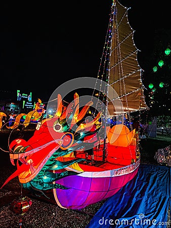 Colorful lamp puppet in the winter event Editorial Stock Photo