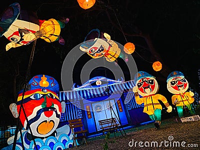 Colorful lamp puppet in the winter event Editorial Stock Photo