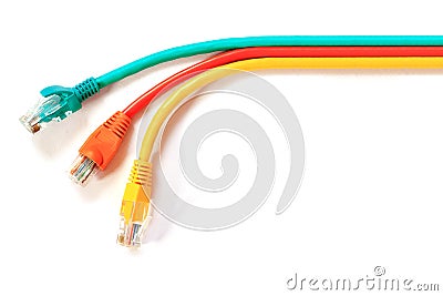 Colorful lan telecommunication cable RJ45 Stock Photo