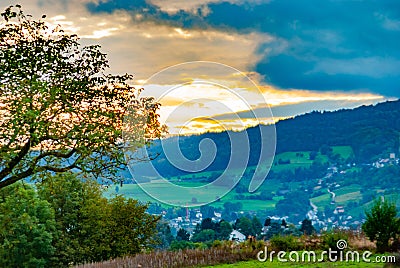 Colorful landscape in Switzerland Stock Photo