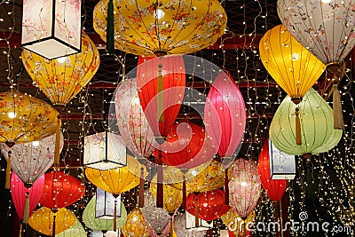 Colorful lanterns to celebrate Chinese New Year Stock Photo