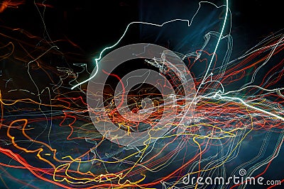 Colorful Laser effect over a plain black background Stock Photo