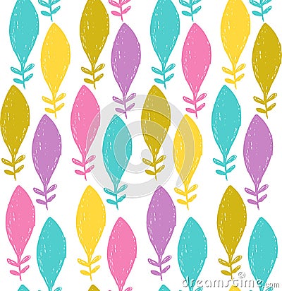 Colorful Leaf Pattern Design Vector Illustration