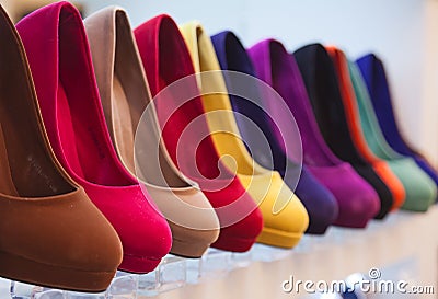Colorful leather shoes Stock Photo