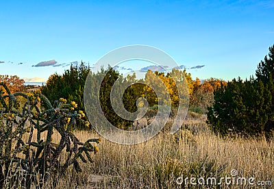Sunset in Galisteo New Mexico Stock Photo