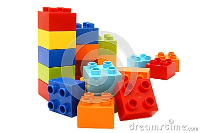 Colorful lego building blocks Stock Photo