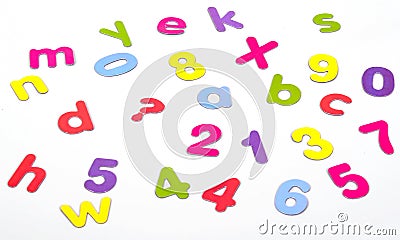 Colorful letters numbers Stock Photo