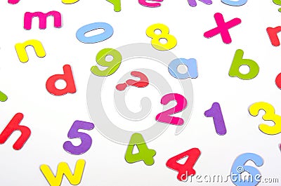 Colorful letters numbers Stock Photo