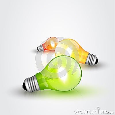 Colorful light bulbs Vector Illustration