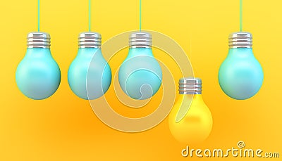 Colorful lightbulbs concept Stock Photo