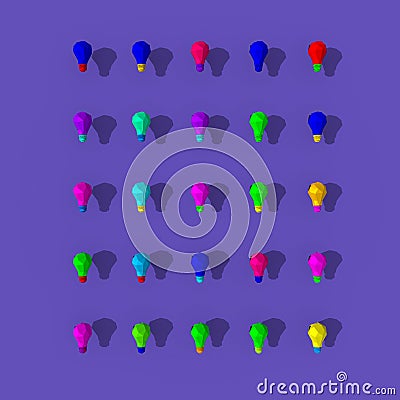 Colorful lightbulbs illustration Cartoon Illustration