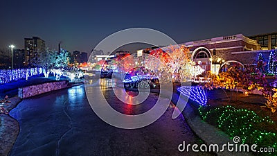 Colorful lights for new year Editorial Stock Photo