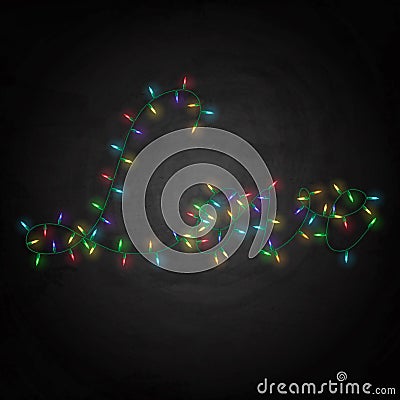 Colorful lights with word Love on blackboard background Stock Photo