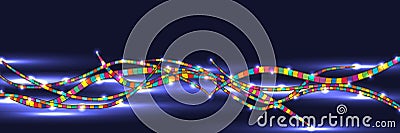 Colorful line dark bright banner RGB Vector Illustration