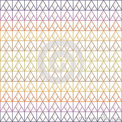 Seamless triangle and diamond pattern of multi-colored lines with gray shadow on white background; vector illustration. Vector Illustration