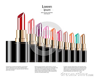 Colorful lipstick. cosmetic beauty. vector illustration. Vector Illustration