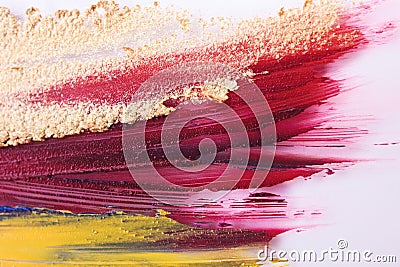Colorful lipstick smudged on white backdrop Stock Photo