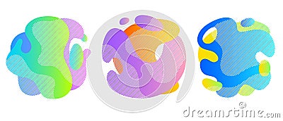 Colorful liquid shapes set. Abstract fluid blobs. Vector Illustration