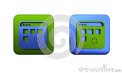 Colorful Loading a data window with a progress bar icon isolated on white background. Square button. 3D render Cartoon Illustration