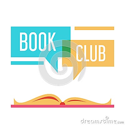 Colorful logo for book club vector isolated Stock Photo