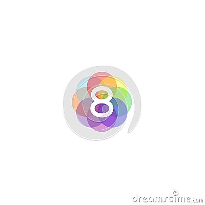 Colorful 8 Logo Inspiration Stock Photo