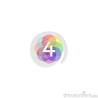 Colorful 4 Logo Inspiration Stock Photo