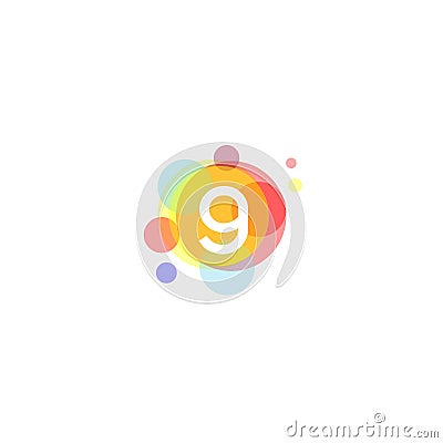 Colorful 9 Logo Inspiration Stock Photo