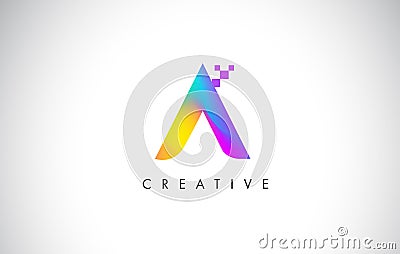 A Colorful Logo Letter Design Vector. Creative Rainbow Gradient Vector Illustration