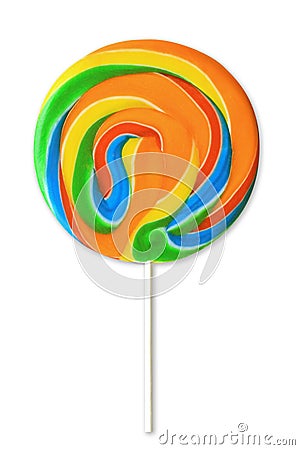 Colorful Lollipop on White Stock Photo