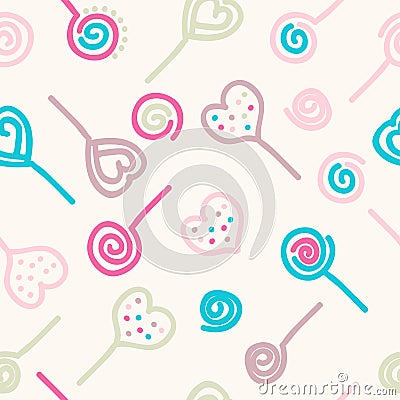 Colorful lollipops and candies Vector Illustration