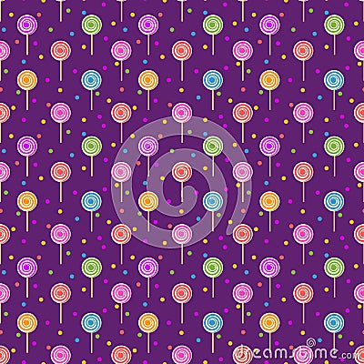 Colorful lollipops seamless pattern Vector Illustration